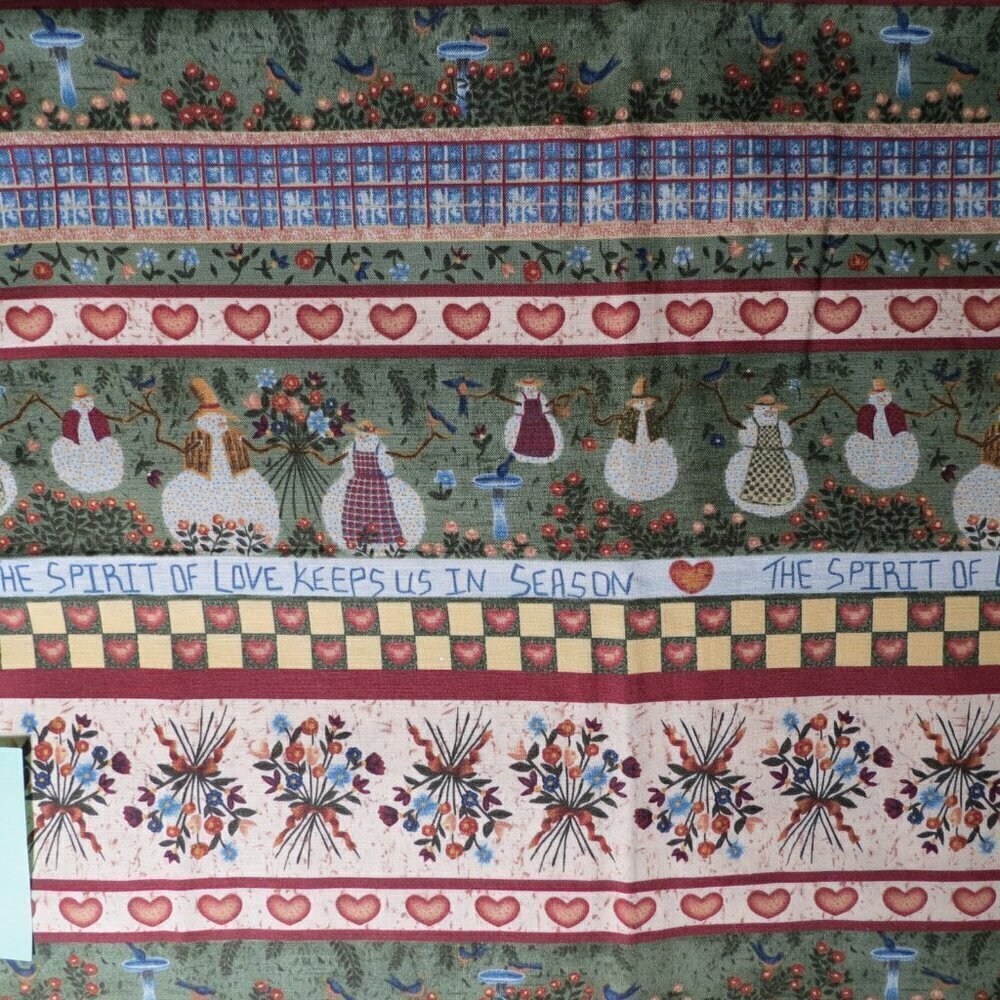 Cotton Quilt Fabric By the Yard Snowman Craft Material Christmas stripe #410